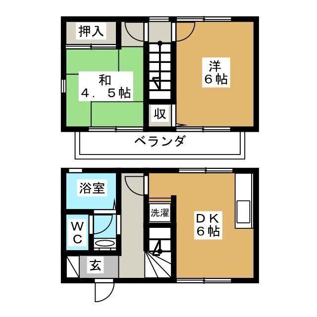 メゾンアローム(2DK/1階)の間取り写真