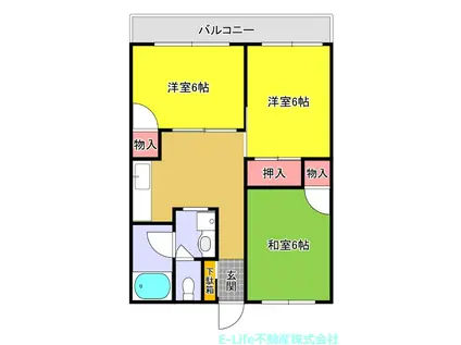 サンビレッジ21(3DK/2階)の間取り写真