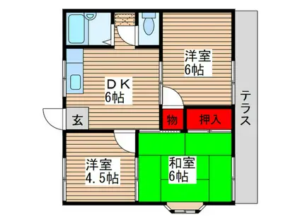 ファミーユ初石(3DK/2階)の間取り写真