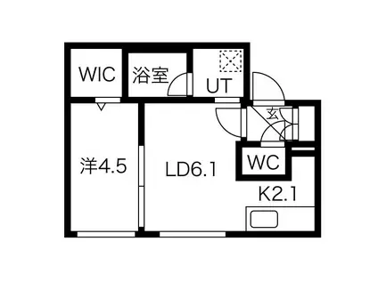 LEAF(1LDK/4階)の間取り写真
