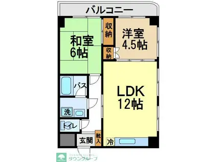 小平ユミノヒルズ(2LDK/5階)の間取り写真