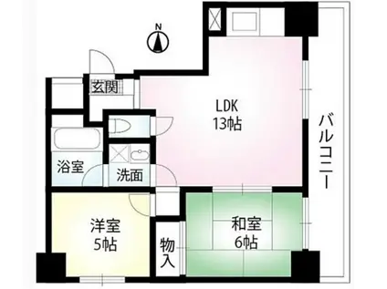 小宮ビル(2LDK/5階)の間取り写真