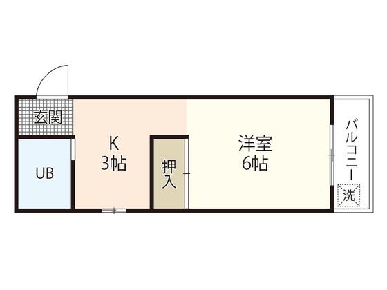 東雲本町ビル(1K/2階)の間取り写真