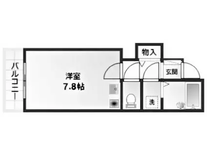 アビタシオン(ワンルーム/5階)の間取り写真