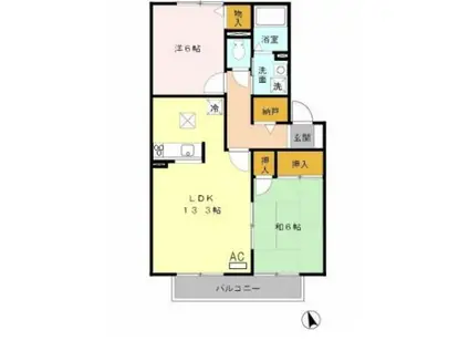 セジュールSAWA(2LDK/2階)の間取り写真