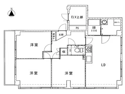 コーピアス扇橋(3LDK/6階)の間取り写真