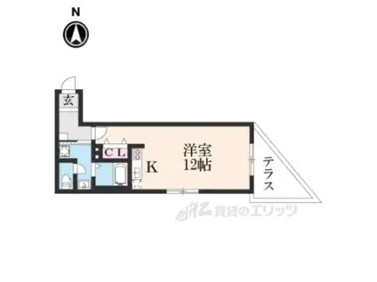 レクト伏見(ワンルーム/1階)の間取り写真