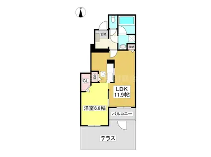 アン・パレ B(1LDK/1階)の間取り写真