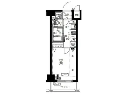 フェニックス武蔵関クアトロ(1K/5階)の間取り写真
