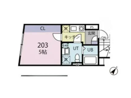 NOBLISS中野(1K/2階)の間取り写真