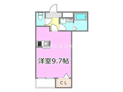 アートビルズ六番館(ワンルーム/1階)の間取り写真