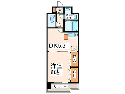 PLEASURES(1DK/6階)の間取り写真