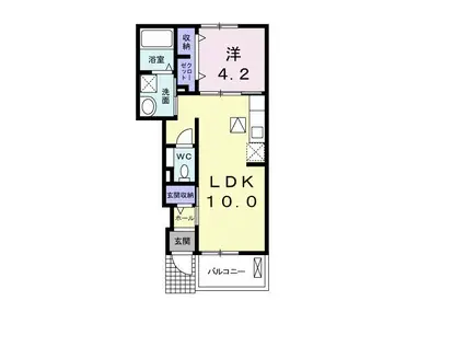 ソレイユ(1LDK/1階)の間取り写真