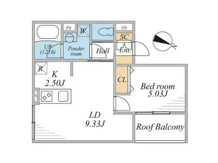 LEGALAND桜新町(1LDK/4階)の間取り写真