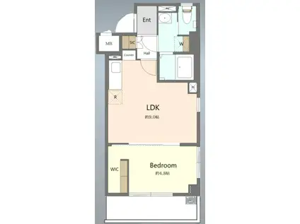 GRASTRA NAKANO(1LDK/2階)の間取り写真