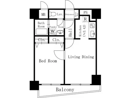 フローレンス森山(1DK/4階)の間取り写真