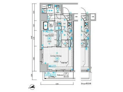 リライア東京墨田(1LDK/2階)の間取り写真