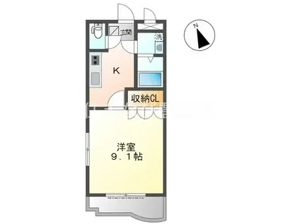 ハーモニー(1K/1階)の間取り写真