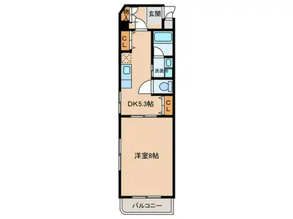 パーラムKY(1DK/3階)の間取り写真