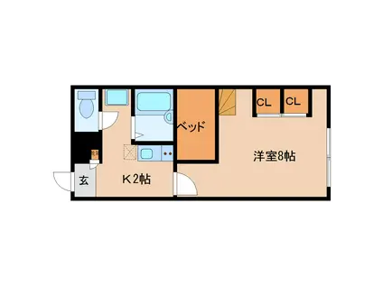 レオパレスTAKUYAI(1K/1階)の間取り写真