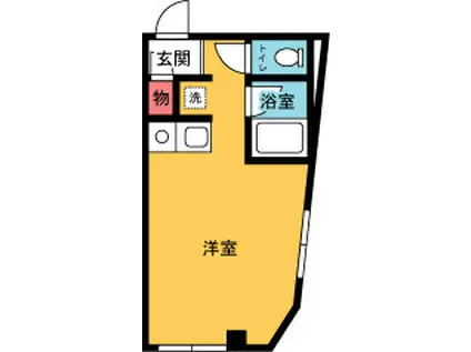 竹内ビル(ワンルーム/2階)の間取り写真