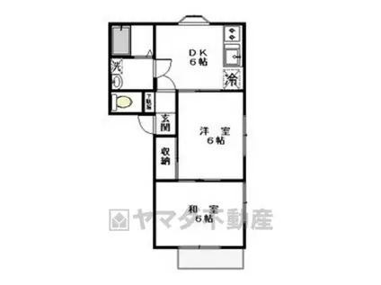 エフハウス(2DK/2階)の間取り写真