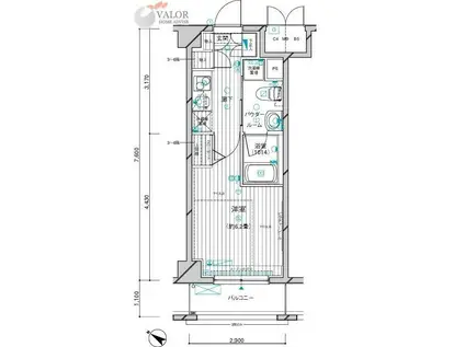 メインステージ川崎III(1K/3階)の間取り写真