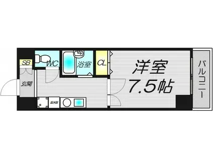 YKマンション(1K/3階)の間取り写真