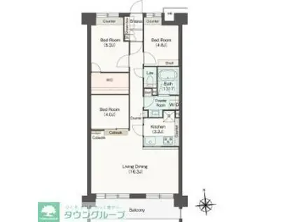 コンフォリア高島平(3LDK/8階)の間取り写真