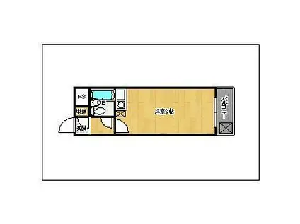 大濠パフォーマンス(ワンルーム/4階)の間取り写真