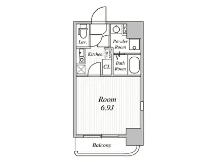 グランヴェルジュ大鳥居(1K/6階)の間取り写真