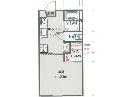コーポ浜風(1DK/2階)の間取り写真