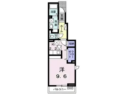 ピーナッツ メゾン(1K/1階)の間取り写真