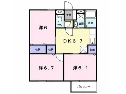 エコーハイツA(3DK/2階)の間取り写真