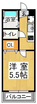福田ハウス(1K/1階)の間取り写真