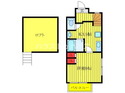 アイアム十条ウエストヒルズ(1K/2階)の間取り写真