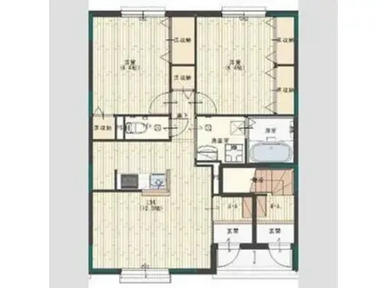 グランドゥール(2LDK/1階)の間取り写真