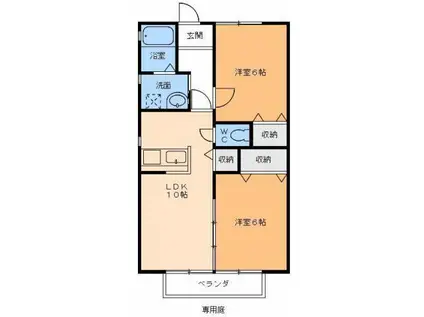 WELLVILLA・M(2LDK/2階)の間取り写真