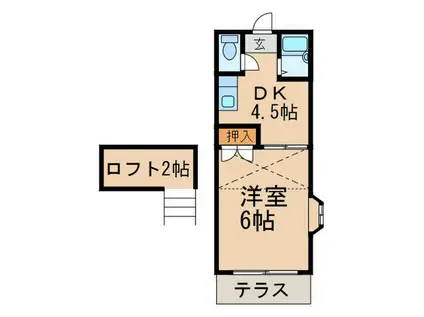 サンライズ京町(1DK/1階)の間取り写真