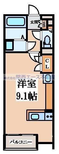 レオネクストGAIA(ワンルーム/2階)の間取り写真