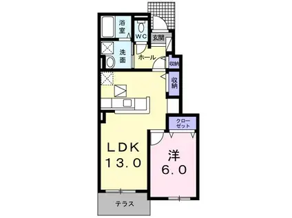 プロムナード(1LDK/1階)の間取り写真