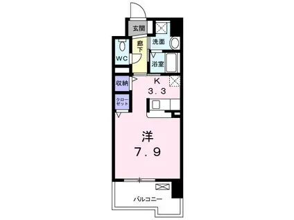 エミネンス駅南(ワンルーム/7階)の間取り写真