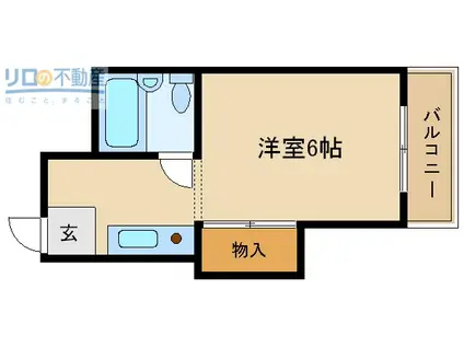 ヒルズ御願塚(ワンルーム/1階)の間取り写真