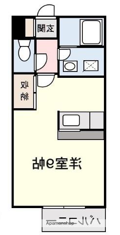ビューポイントF(ワンルーム/1階)の間取り写真