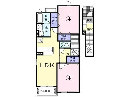 ピュア・キャッスルIII(2LDK/2階)の間取り写真
