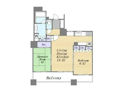 レアリス武蔵小杉(2LDK/6階)の間取り写真