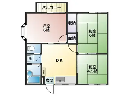 ベルハイムA(3DK/2階)の間取り写真