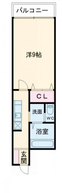 LA RIVIERE OKAMOTO(1K/1階)の間取り写真