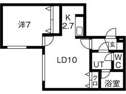 エスパスノアール(1LDK/3階)の間取り写真