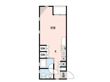 グレースコート府中(ワンルーム/4階)の間取り写真